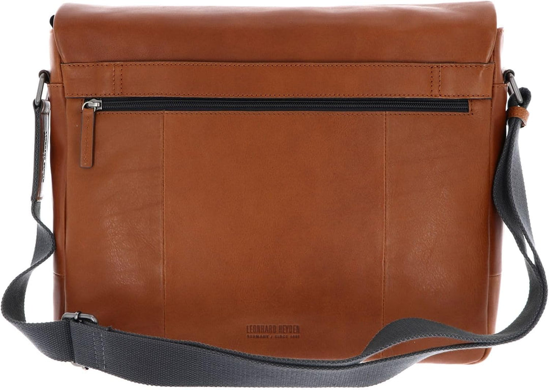 Leonhard Heyden Hamburg - Umhängetasche L 13" 38 cm cognac