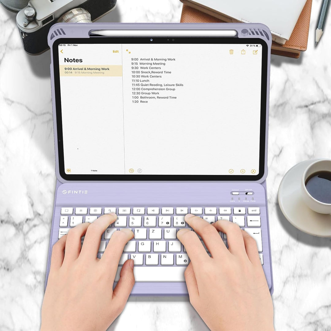 FINTIE Tastatur Hülle für iPad Air 11" (M3) 2025/(M2) 2024, iPad Air 10.9" 5/4 Generation (2022/2020