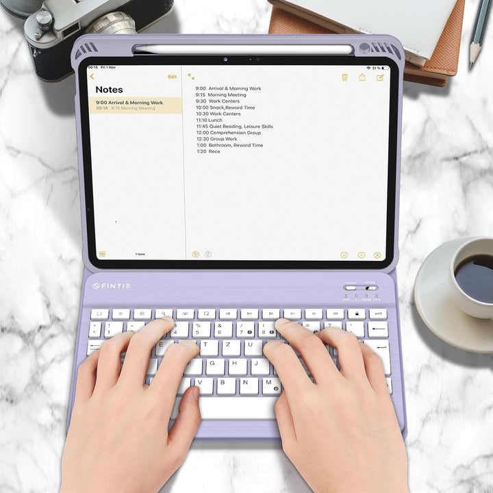 FINTIE Tastatur Hülle für iPad Air 11" (M3) 2025/(M2) 2024, iPad Air 10.9" 5/4 Generation (2022/2020