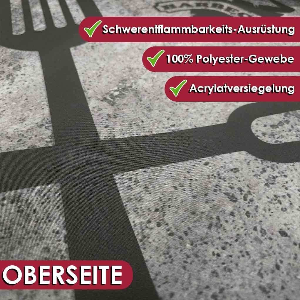 Grillmatte Grillunterlage Bodenschutz Barbecue-Matte Beton Look 75 x 120 cm Muster wählbar Anti-Ruts