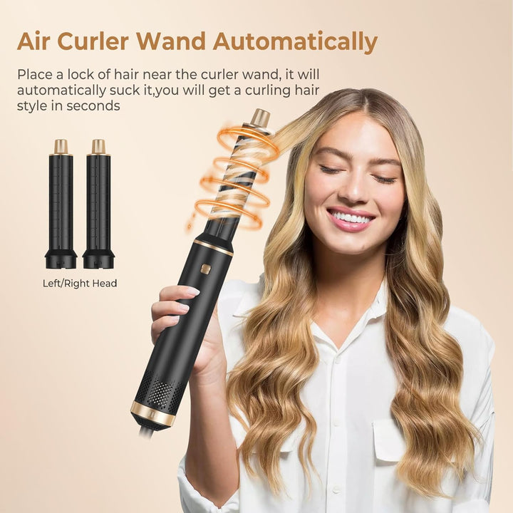 5 in 1 Hairstyler, Airstyler Airbrush Pro 1000w, 60000RPM Föhnbürste Haarstyler, Lockenstab mit Luft