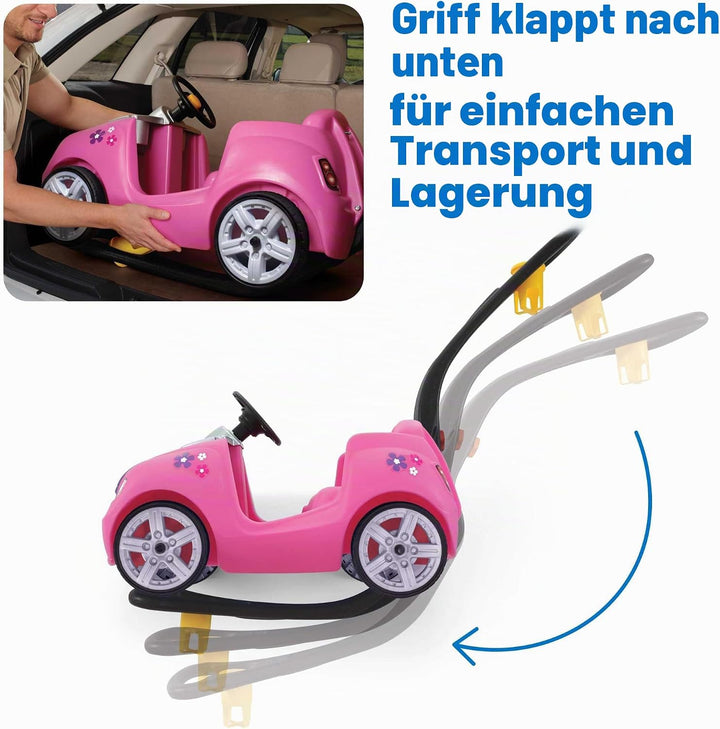Step2 Whisper Ride Kinderauto/Rutscher in Rosa | Spielzeug Auto mit Schiebestange | Kinderfahrzeug/R