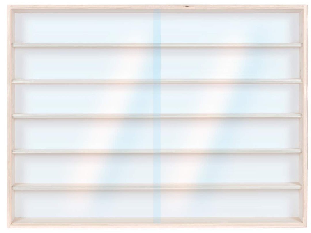 Alsino V-13 Vitrine Sammlervitrine 100 cm x 58 cm x 8,5 cm Birke Mutliplex Natur Setzkasten für Figu