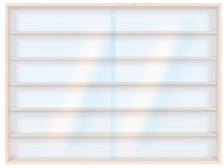 Alsino V-13 Vitrine Sammlervitrine 100 cm x 58 cm x 8,5 cm Birke Mutliplex Natur Setzkasten für Figu