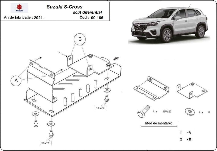 Aluminium-Differentialschutz kompatibel mit Suzuki S-Cross (2021-2025)