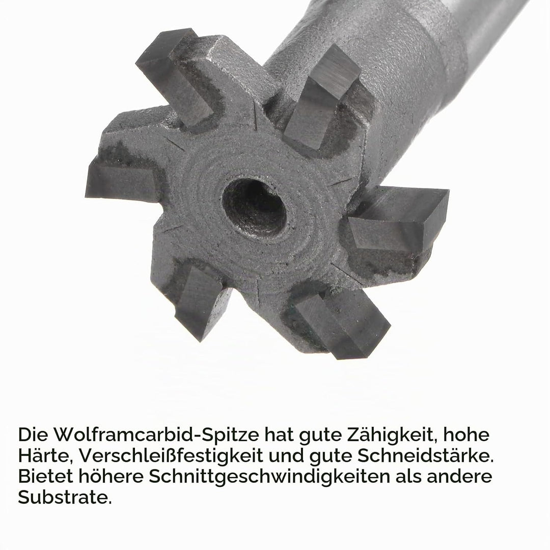 sourcing map 6 Flöten T-Nutfräser 4mm Tiefe 25mm Schnittdurchmesser 12mm Edelstahl Kupfer Aluminium