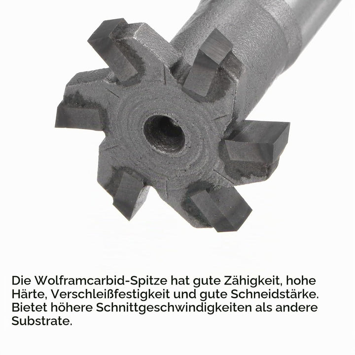 sourcing map 6 Flöten T-Nutfräser 4mm Tiefe 25mm Schnittdurchmesser 12mm Edelstahl Kupfer Aluminium