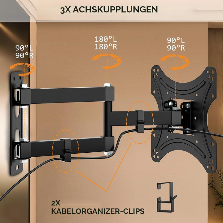 Muchen TV Wandhalterung Schwenkbare Neigbare TV Halterung für Fernseher 26-50&