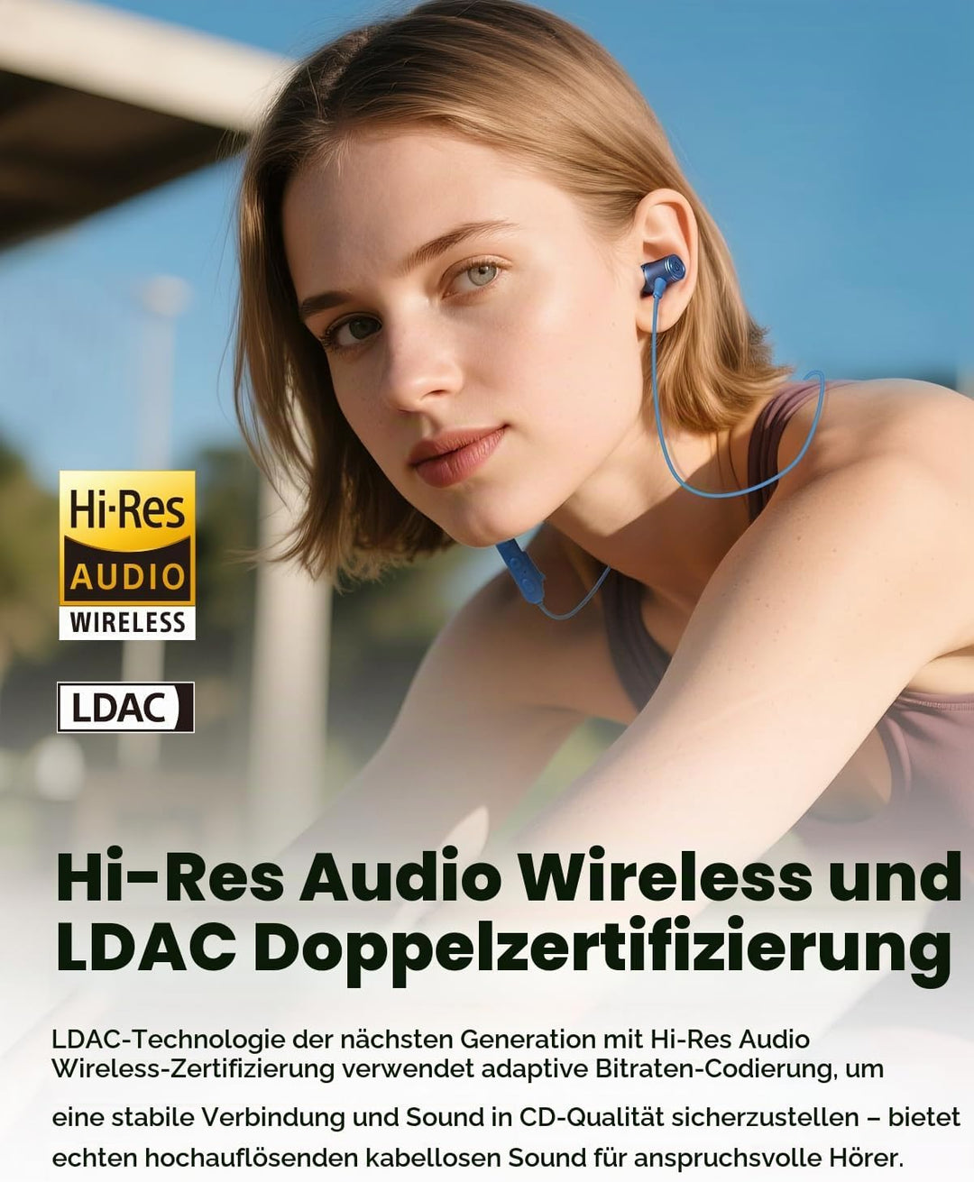 SoundPEATS Q40HD In-Ear Sport-Kopfhörer mit Nackenband, Bluetooth 6.0, LDAC Hi-Res Audio, Dynamische