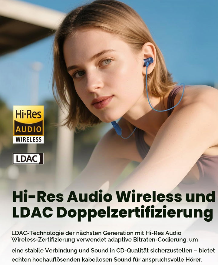 SoundPEATS Q40HD In-Ear Sport-Kopfhörer mit Nackenband, Bluetooth 6.0, LDAC Hi-Res Audio, Dynamische