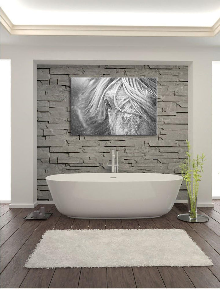 Pixxprint Islandpony in den Westfjorden als Leinwandbild/Grösse: 100x70 cm/Wandbild/Kunstdruck/ferti