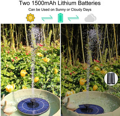 Baceyong 4/6 W Universal-LED-Solar-Springbrunnenpumpe für Vogelbäder, Garten, Fischbecken, Teich, Aq