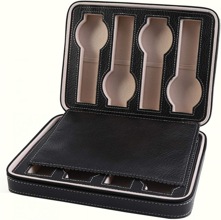 Restokki Uhrenbox, Uhrendisplay Aufbewahrungsbox, tragbarer Reise-Kollektor-Koffer-Organizer mit Rei