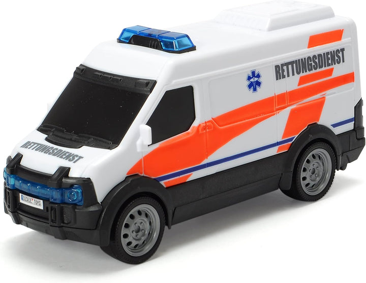 Dickie Toys SOS Rettungsstation mit Polizei, Feuerwehr und Krankenwagen, Station mit Licht & Sound,