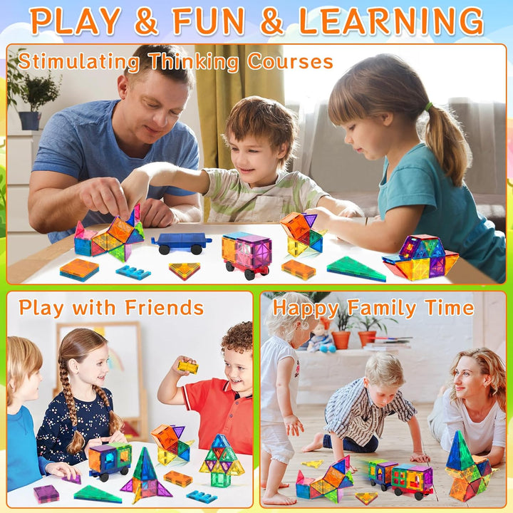 65Pcs Magnetische Bausteine Spielzeug, Magnetisches Bauspielzeug, Puzzle Baustein Spielzeug, Magneti