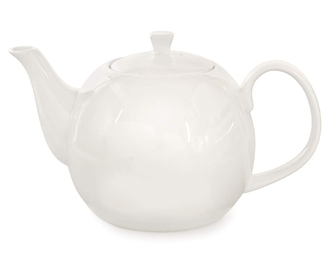 Buchensee ® Teekanne 1500 ml Porzellan Fine Bone China weiss Kanne Bianco, Kanne Bianco