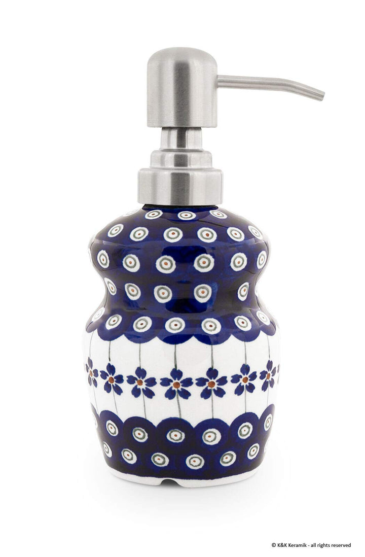 Bunzlauer Keramik Seifenspender für Flüssige Seife oder Shampoo 350 ml Lotionspender Pumpflasche (De