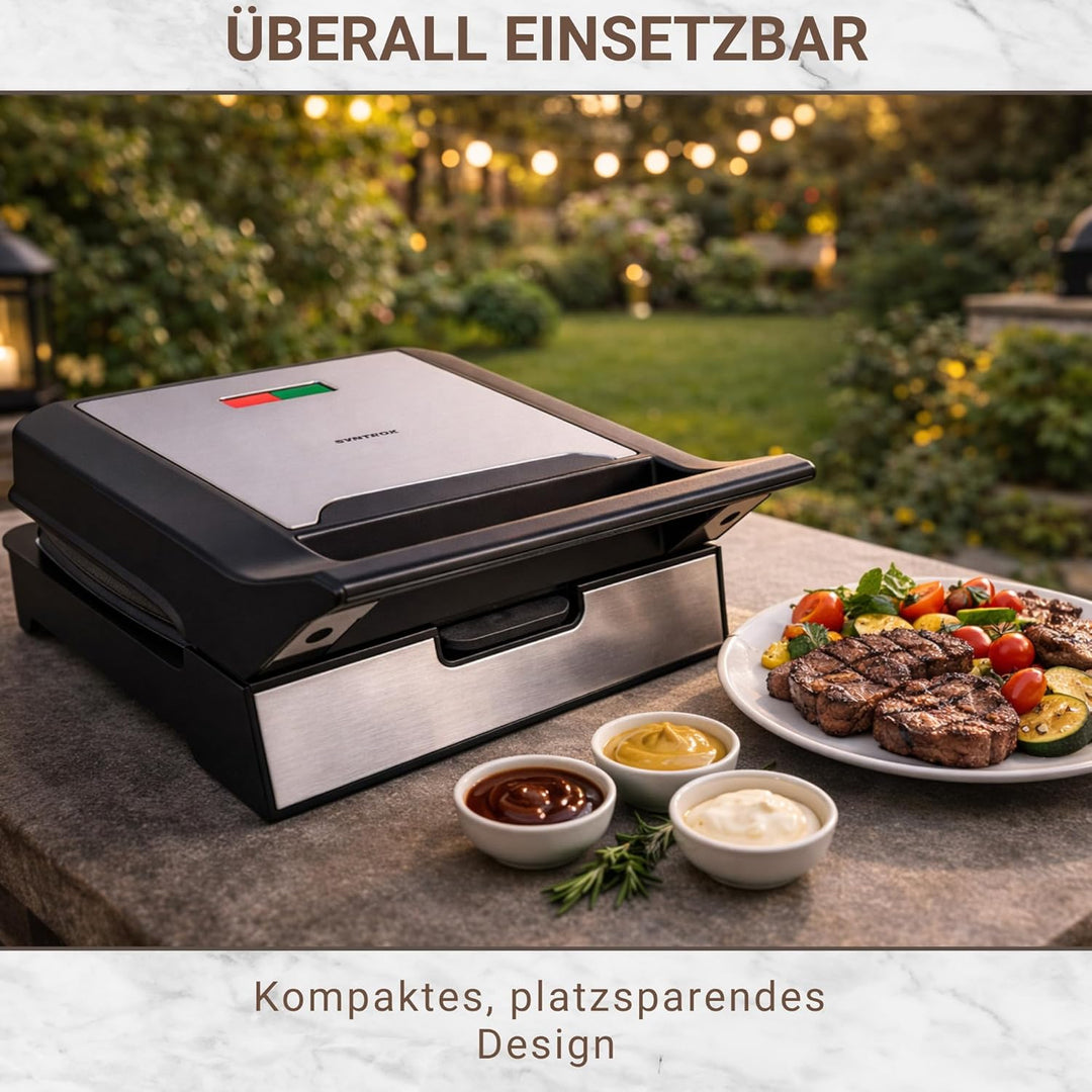 Syntrox Teppanyaki Grill mit Wechselplatten, Edelstahl, schnelles Aufheizen, Antihaftbeschichtet, ve