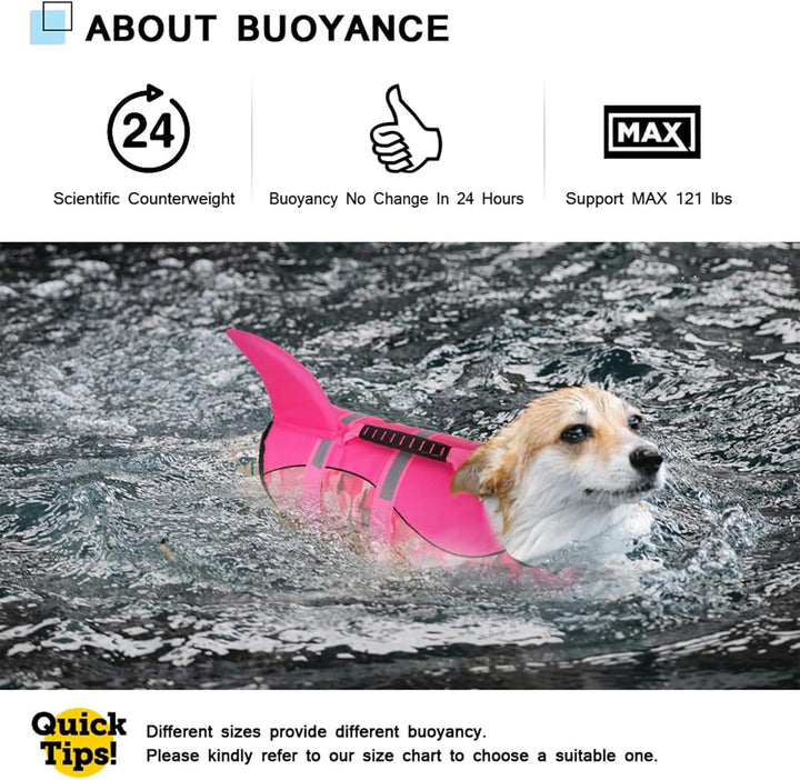 CITÉTOILE Schwimmweste Hunde Hai, Leicht und Sicher für Wassersport, hundeschwimmweste mit Griff und