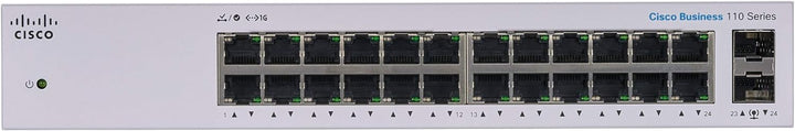 Cisco Business CBS110-24T-D Unmanaged Switch | 24﻿ GE-Ports | 2﻿ x﻿﻿ 1G-SFP Shared | Begrenzter Lebe