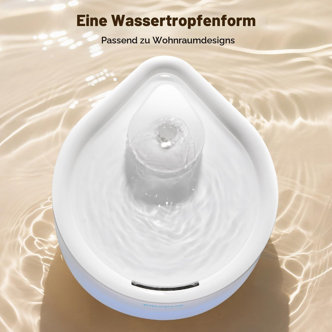 Katzenbrunnen 2,5L Trinkbrunnen für Katze Super Leiser, Wasserbrunnen für Katzen mit LED und 3 Aktiv