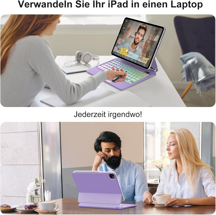 Magic Keyboard für iPad Air 11" (M3 2025, M2 2024)/iPad Pro 11 (4ª/3ª/2ª/1ª Gen), Magnetischer Ständ