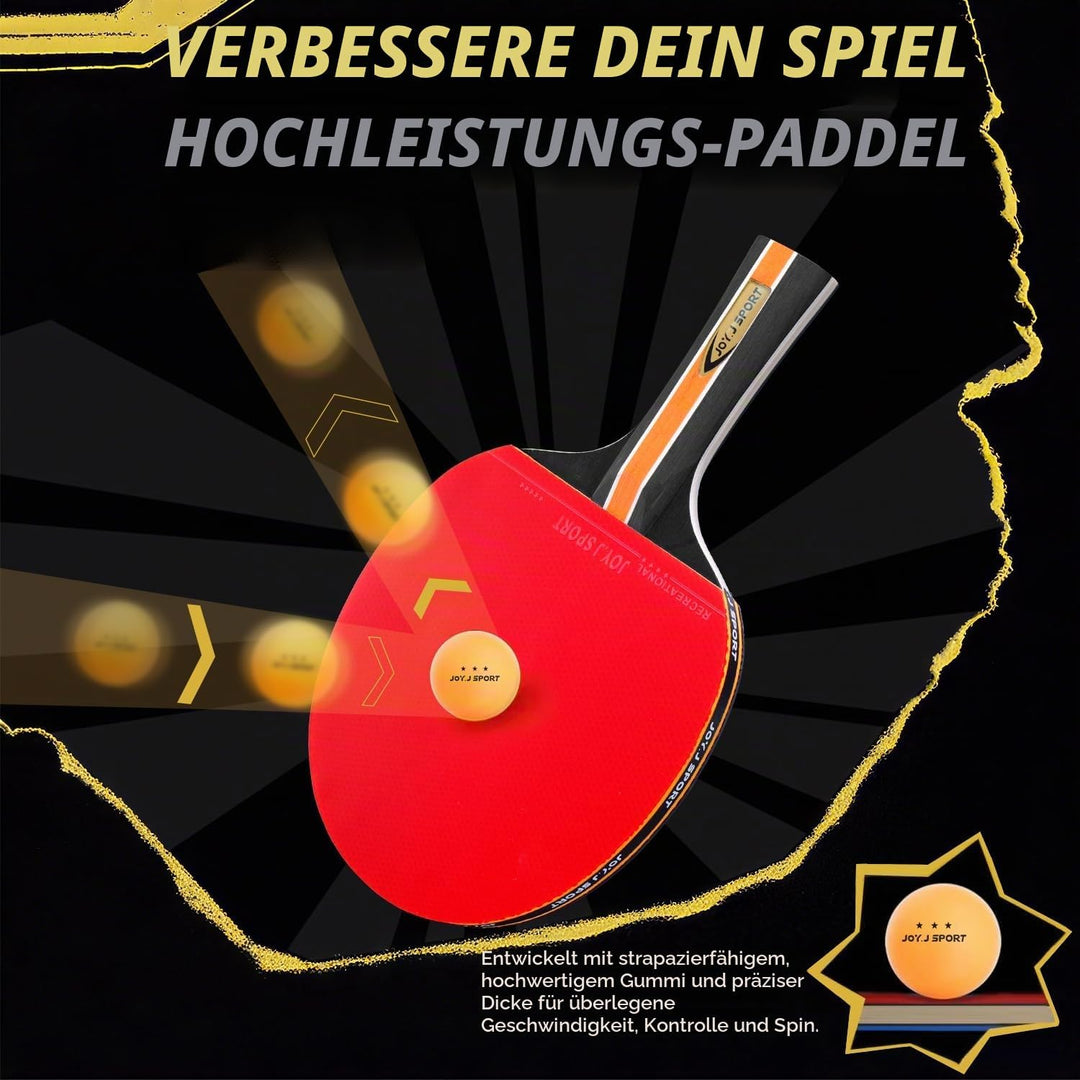 Tischtennisschläger Tischtennis Set mit Tischtennisbälle, Pingpong Set für Kinder Anfänger, Familien