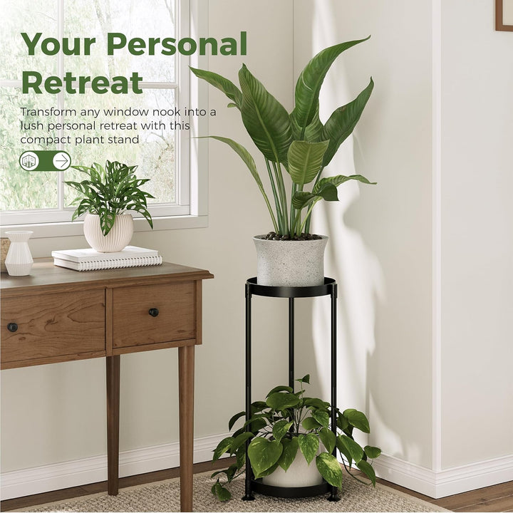 Bamworld Blumenständer Metall Modern – Pflanzenständer für Innen, Minimalistisches Pflanzenregal in