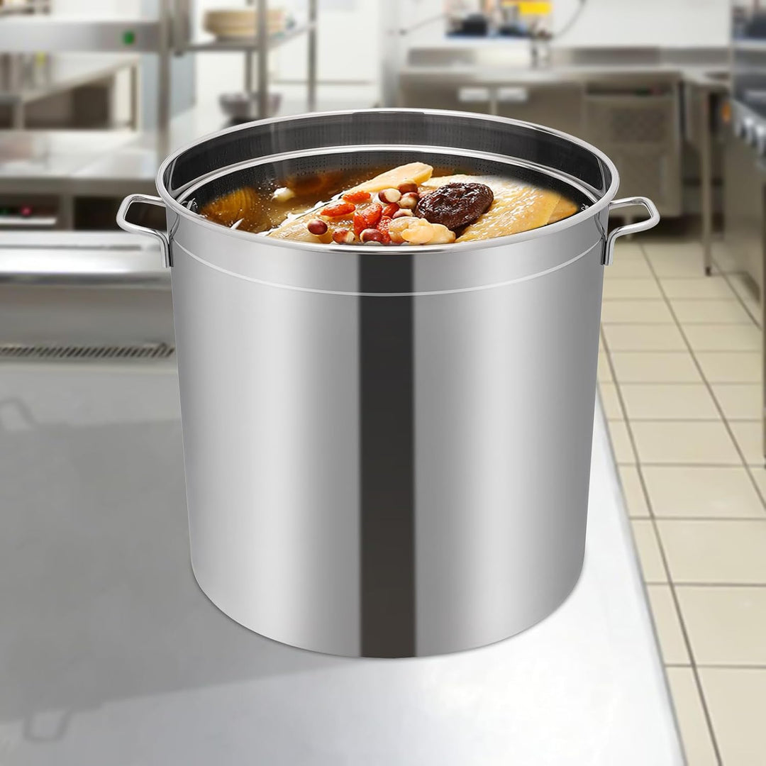 Suppentopf Edelstahl Kochtopf Kochtöpfe Cooking Pot mit Korb Deckel 50 l für Induktionskochfeld Gaso