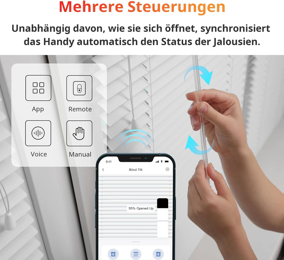 SwitchBot Blind Tilt Motorisierter Jalousie-Motor - Elektrischer Jalousie-Motor mit Bluetooth-Fernbe