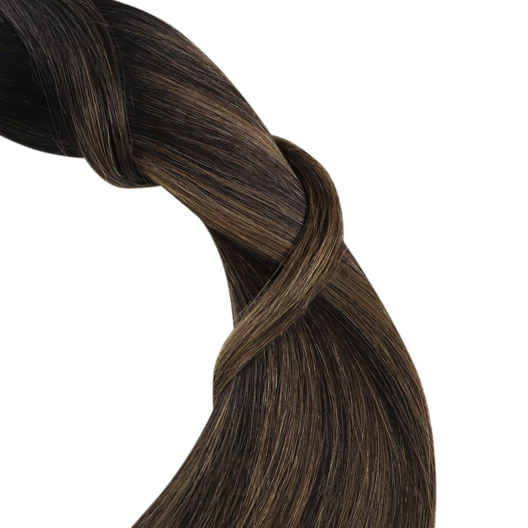 YoungSee Echthaar Extensions Tape Braun 60 cm Tape Extensions Echthaar Braun Ombre Echthaar Tape in