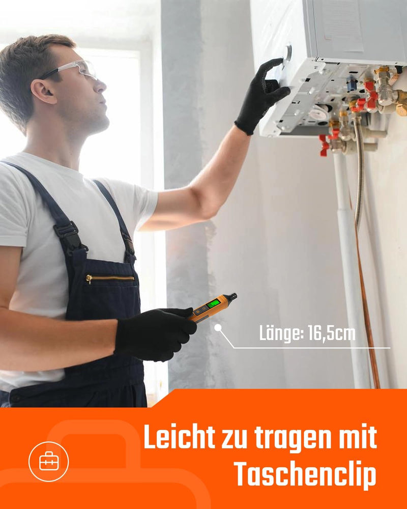 Gasmelder, Toptes PT205 Gaslecksuchgerät mit Akustischem und Optischem Alarm, Gasprüfgerät Mit %LEL-