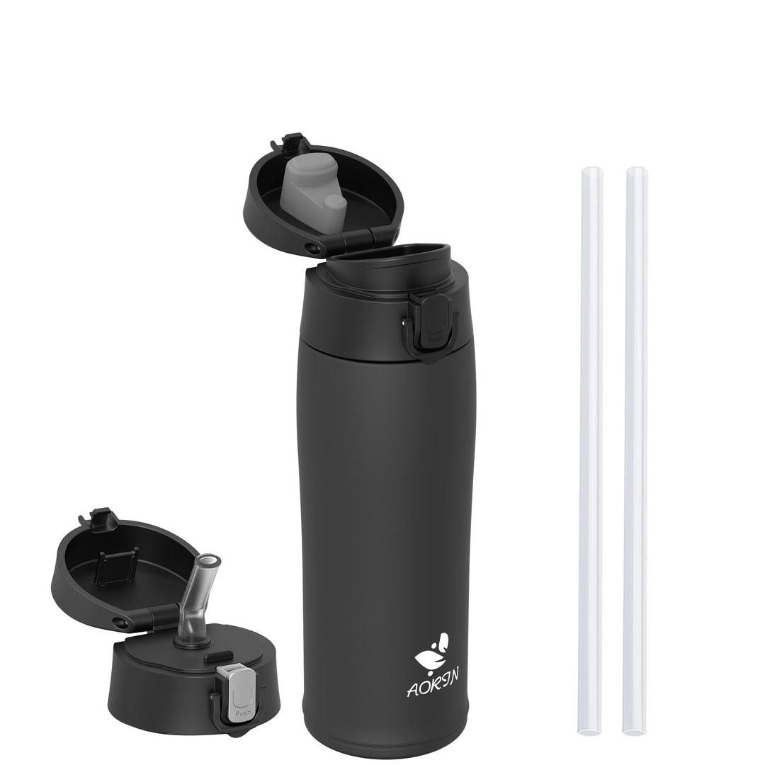 AORIN Trinkflasche Edelstahl 18/8, 500ml, Auslaufsicher Thermoskanne Isolierflasche Doppelwandig mit