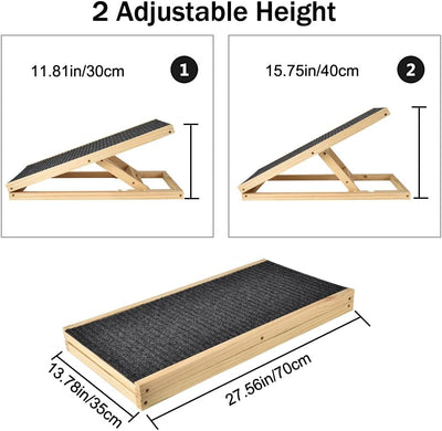 Efan 70 x 35 cm Hunderampe Haustier Welpe Rampe Massivholz Haustier Rampe Auto Hund Leiter Tragbare