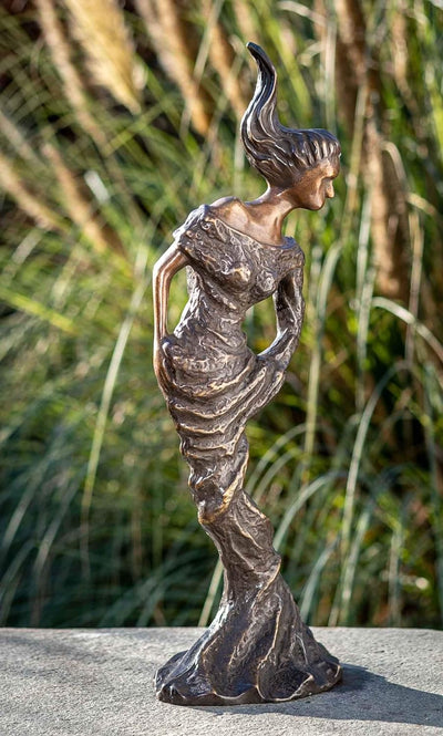 IDYL Bronze-Skulptur Moderne Frau | 59x16x22 cm | Bronze-Figur handgefertigt | Gartenskulptur - Wohn