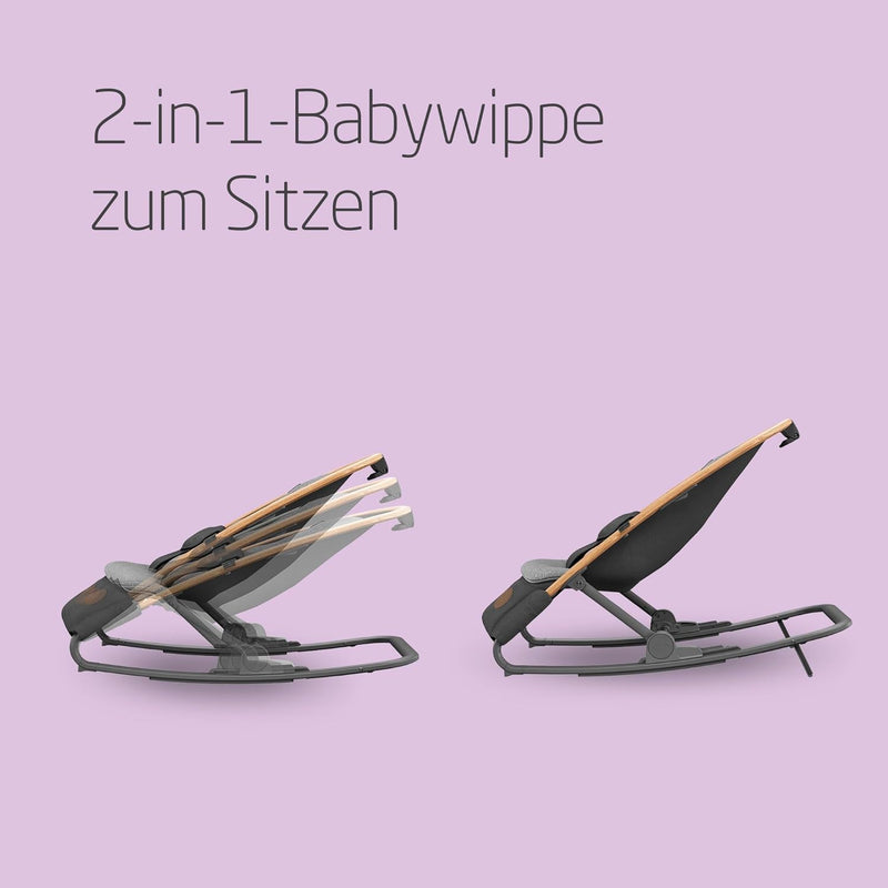 Maxi-Cosi Kori 2-in-1 Babywippe, hochwertige Babyschaukel nutzbar ab der Geburt bis max. 9 kg, natür