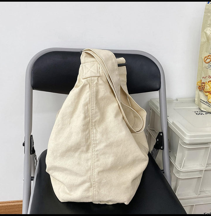 Messenger-Tasche aus Segeltuch, gross, einfarbig, mit mehreren Taschen, Schultertasche aus Segeltuch