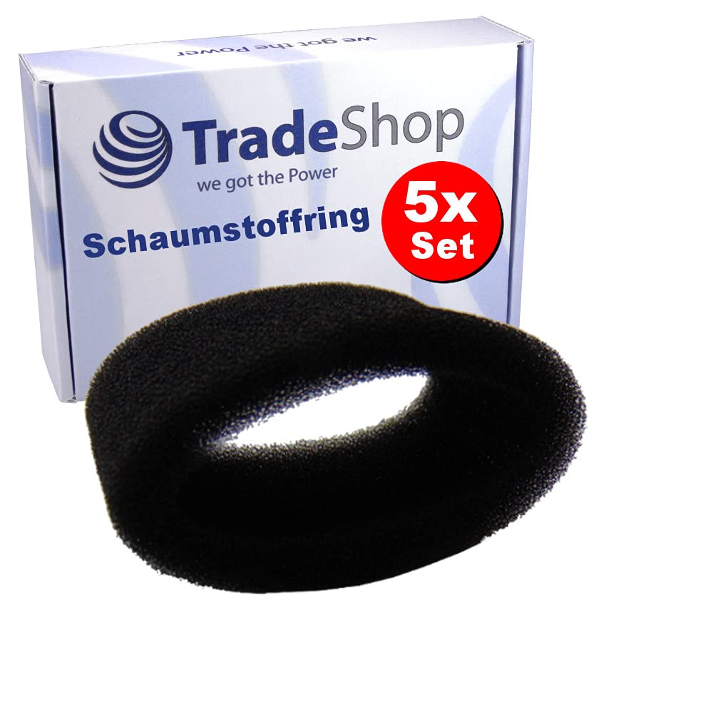 5x Trade-Shop Schaumstoffring Filter für Mio Star VAC7156 Severin HV7158 HV7159 HV7160 HV7165 ersetz