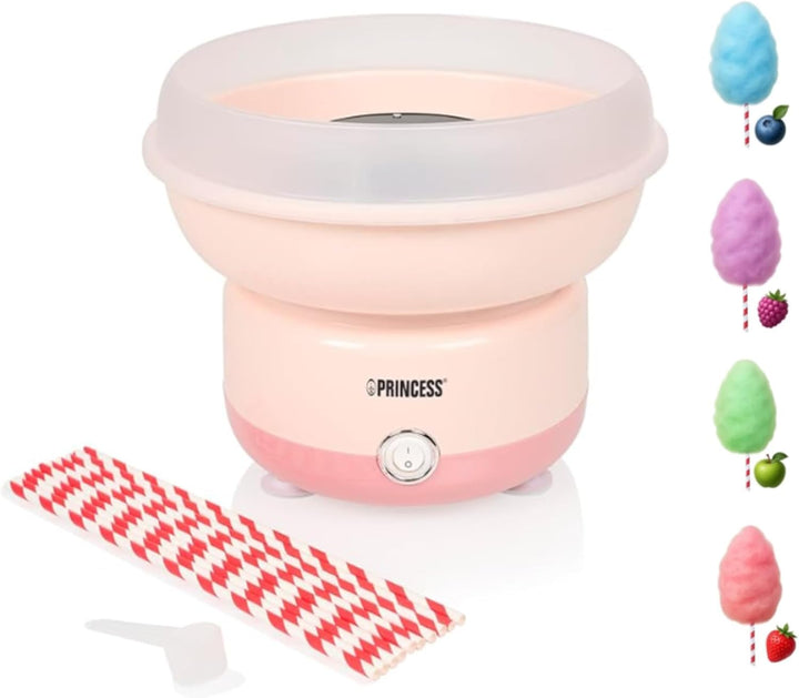Princess Zuckerwattemaschine, 500W Leistung, BPA-frei, Kompaktes Design, Mit 10 Stäbchen & Messlöffe