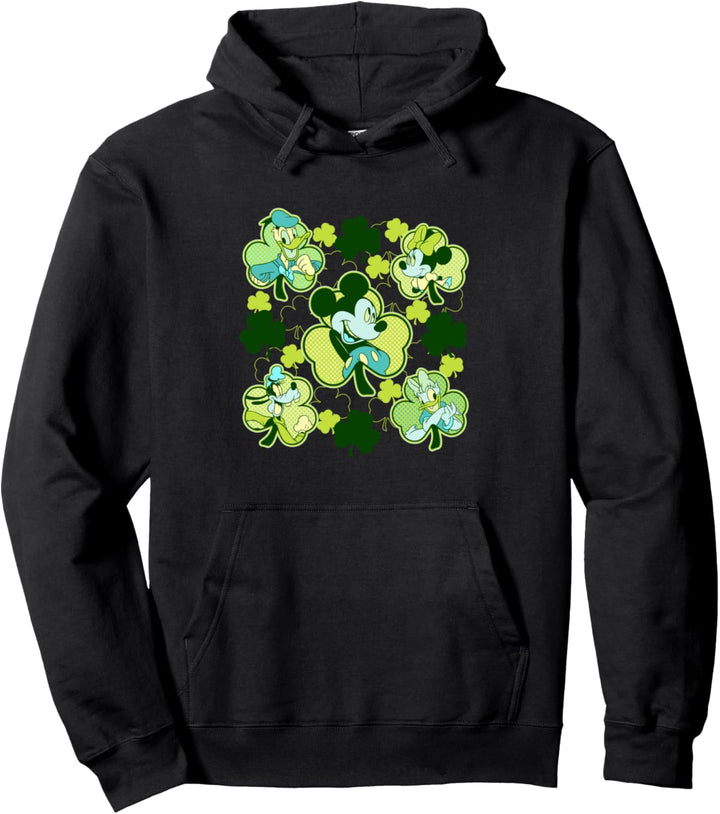 Disney Mickey And Friends St. Patrick's Tag Clover Pullover Hoodie