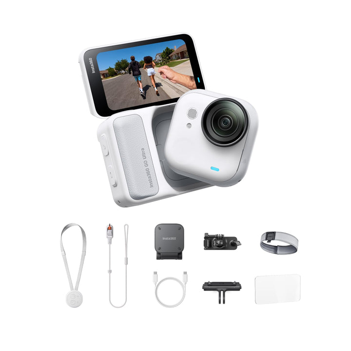 Insta360 GO Ultra Lauf-Bundle Polarweiss - freihändige 4K Mini-Cam, leicht & mobil, top bei wenig Li