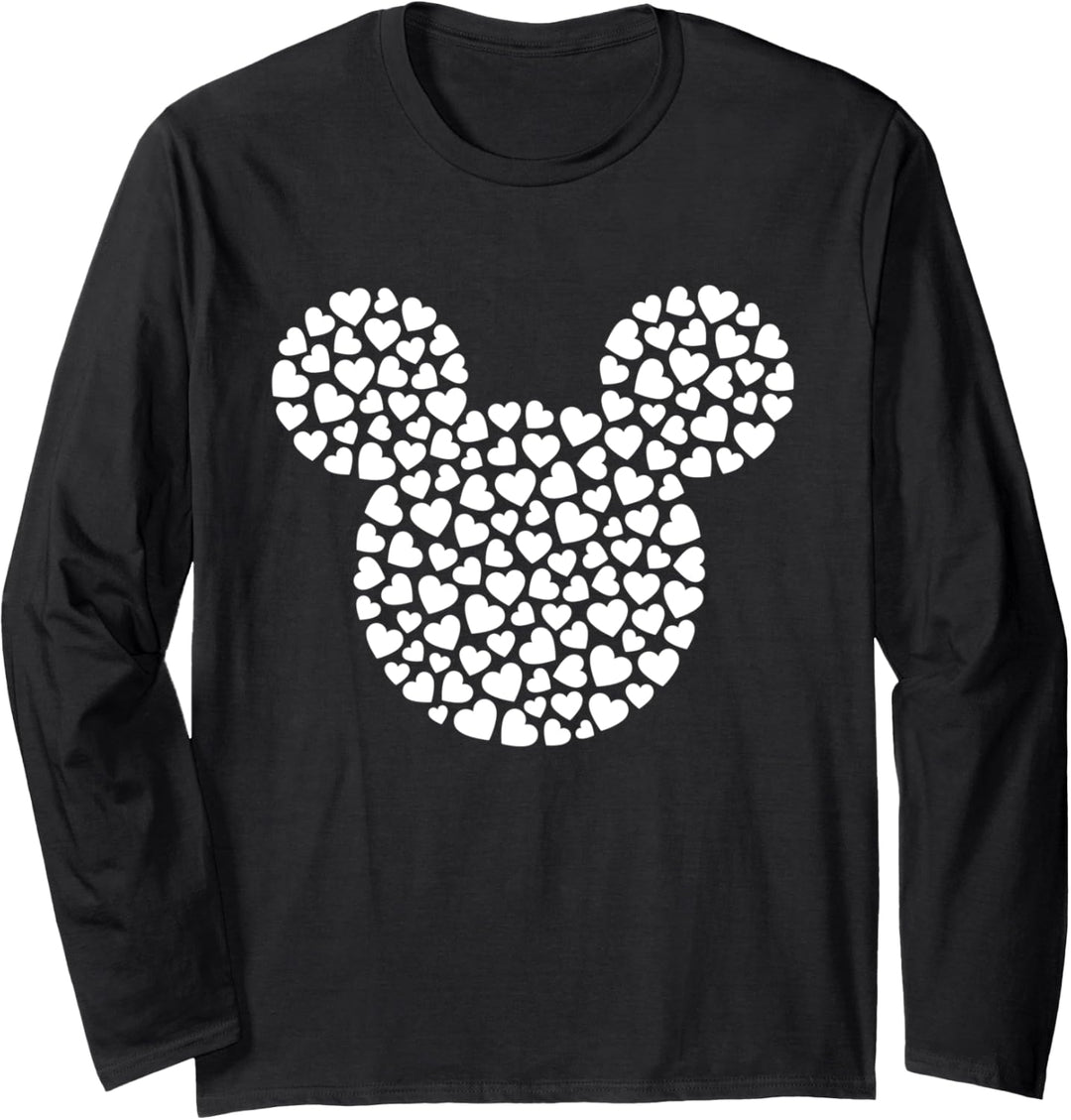 Disney Mickey Mouse Icon Filled with Hearts Langarmshirt