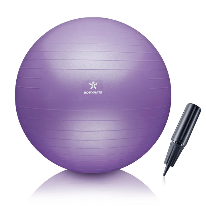 BODYMATE Gymnastikball Sitzball Trainingsball mit GRATIS E-Book inkl. Luft-Pumpe, Ball für Fitness,