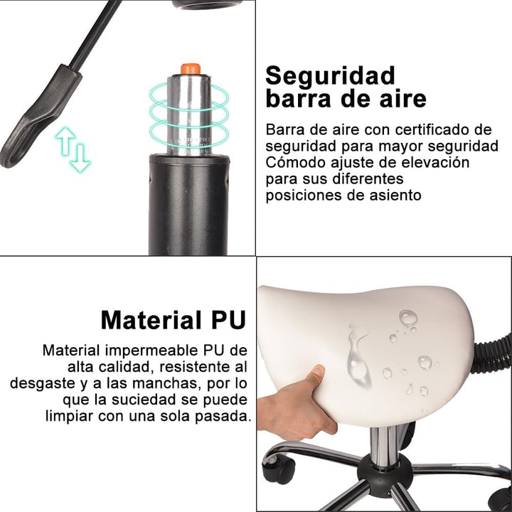 Mingone Sattelhocker Ergonomischer Arbeitshocker 360° Drehbarer Hocker Höhenverstellbarer Bürohocker