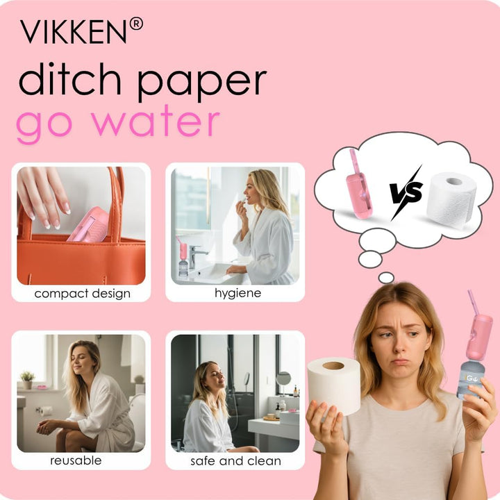 VIKKEN® 250ml iGo-X Portable Travel Bidet USB-Type C Electric Rechargeable Mobile Handheld Water Spr