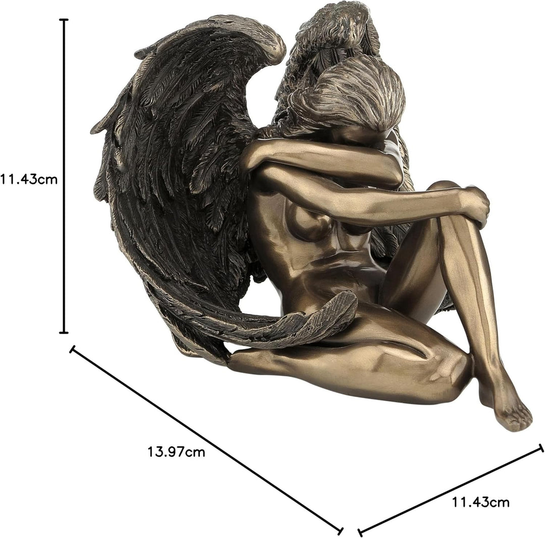 Bronzed Female Angel Statue Artistic Nude Sculpture