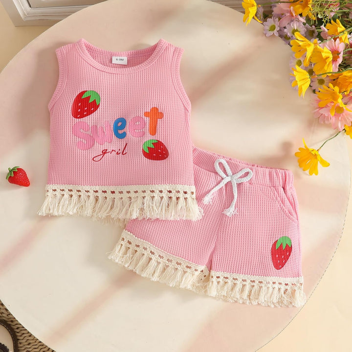 Kleinkind Baby Mädchen Kleidung Blumen Rüschen T-Shirts Tops Shorts Süsse Sommer Kleidung Sets 6-9 M