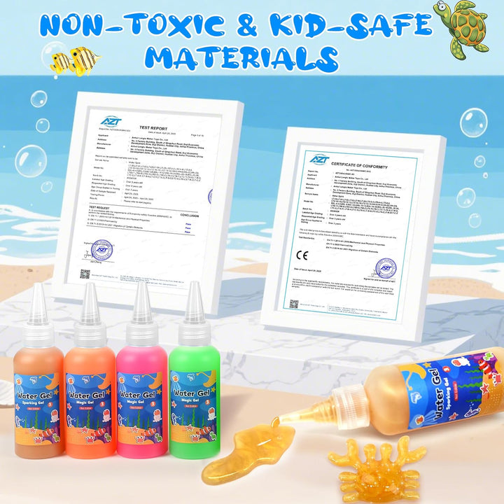 Dreamon Aqua Fairy Angelspiel Set, 71 PCS Magic Gel Water Kit mit 14 Farben, 2 Angelruten & 20 Forme