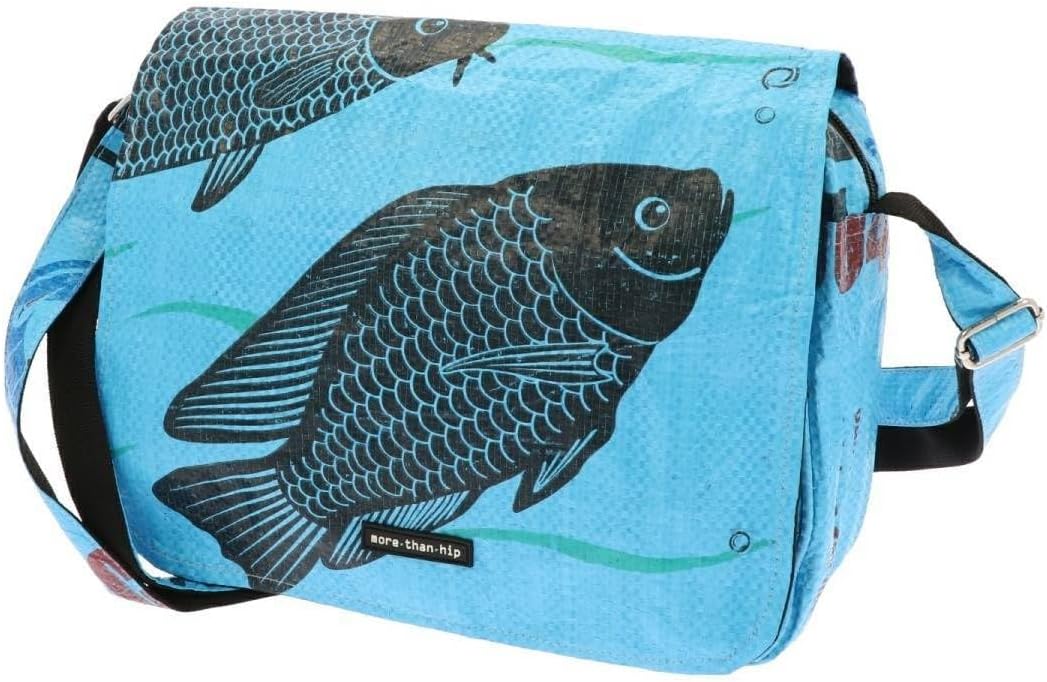 More Than Hip Qinisa Messenger Bag - Kleine Umhängetasche Damen aus Recycelten Zementsäcke Leichte S