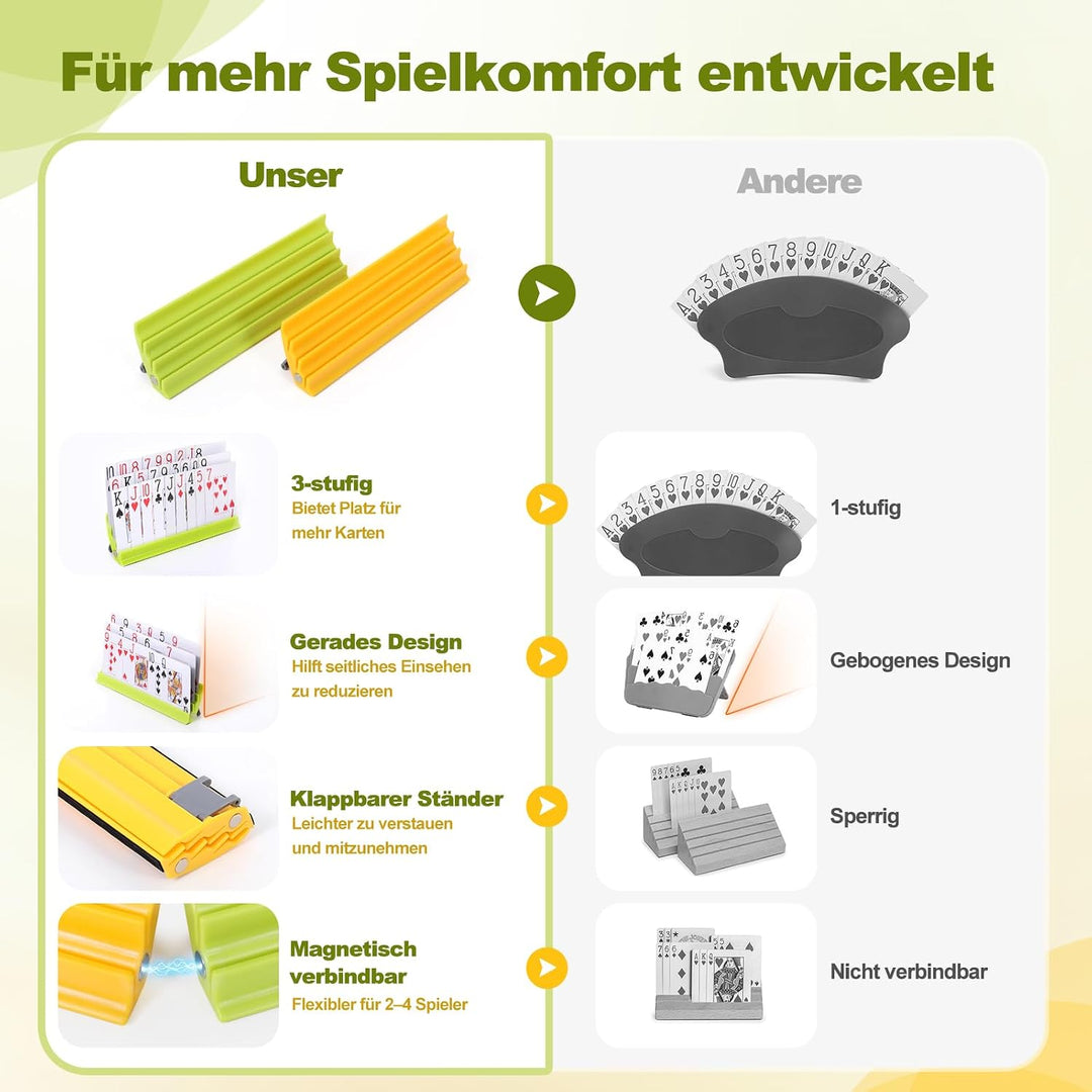 Fanwer Kartenhalter Kinder Spiele (4 Stück) Spielkartenhalter, Karten Spiele Für Senioren Und Behind